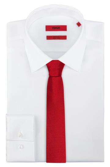 Krawaty HUGO Twill Czerwone Męskie (Pl89236)